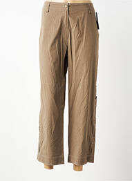 Pantalon 7/8 tissage popeline taille normale marron QUATTRO femme