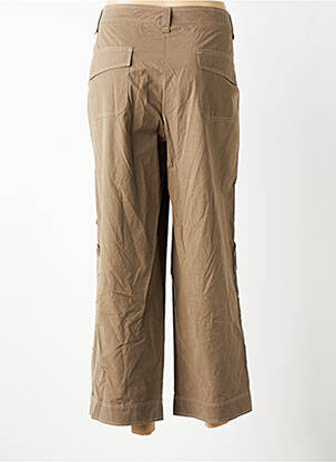 Pantalon 7/8 tissage popeline taille normale marron QUATTRO femme