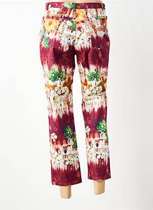 Pantalon 7/8 tissage popeline taille normale rouge QUATTRO femme