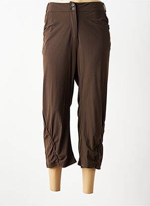 Pantacourt stretch taille normale marron LEWINGER femme