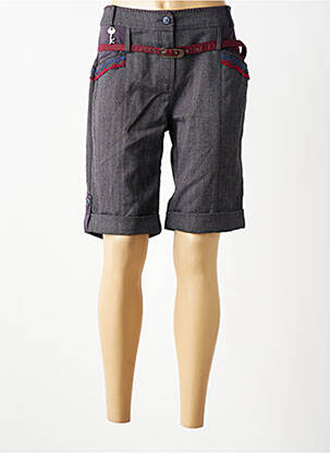 Bermuda taille à pinces taille normale gris FILLE DES SABLES femme