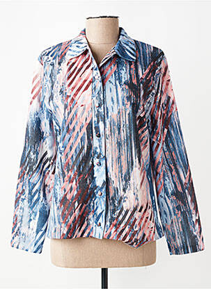 Chemisier coupe cintrée manches longues bleu GRIFFON femme
