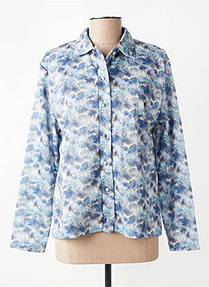 Chemisier coupe cintrée manches longues bleu GRIFFON femme