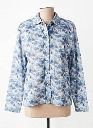 Chemisier coupe cintrée manches longues bleu GRIFFON femme