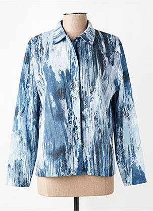Chemisier coupe cintrée manches longues bleu GRIFFON femme