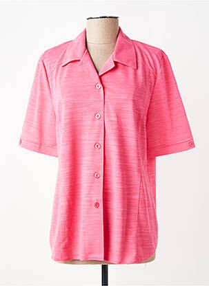 Chemisier tissage crêpe manches courtes rose FINNKARELIA femme