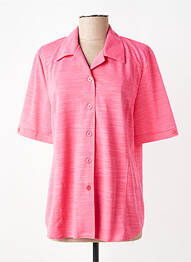 Chemisier tissage crêpe manches courtes rose FINNKARELIA femme