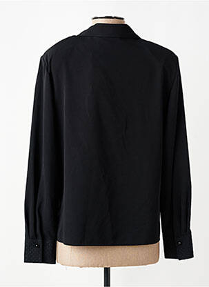Chemisier tissage crêpe manches longues noir PRUNELLE femme