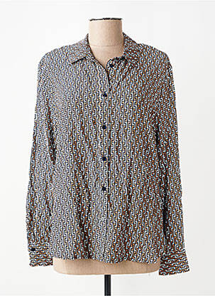 Chemisier coupe cintrée manches longues marron FRANK WALDER femme