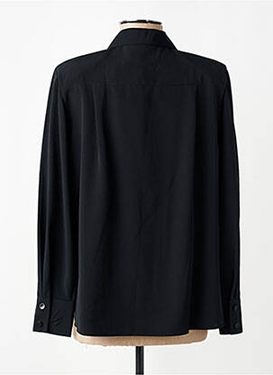 Chemisier tissage crêpe manches longues noir PRUNELLE femme
