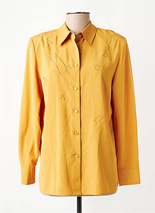 Chemisier tissage crêpe manches longues jaune PRUNELLE femme
