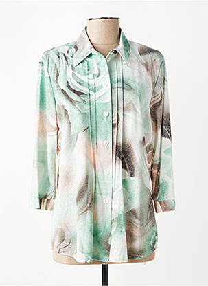 Chemisier imprimé fantaisie manches 3/4 vert FINNKARELIA femme
