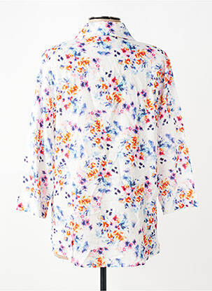 Chemisier imprimé fleurs manches 3/4 blanc GRIFFON femme