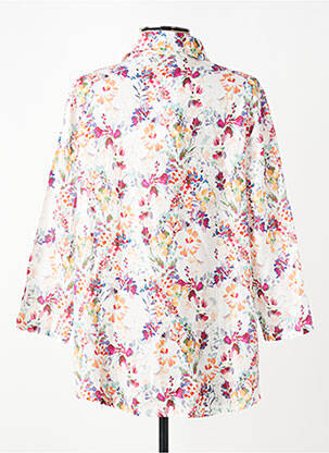 Chemisier imprimé fleurs manches 3/4 blanc GRIFFON femme