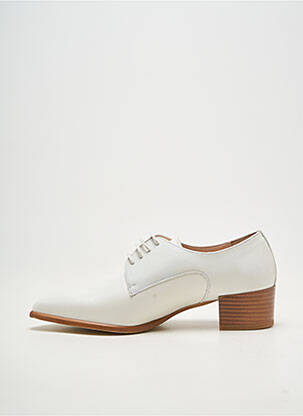 Derbies bout pointu talon de 4 à 6cm blanc PERTINI femme