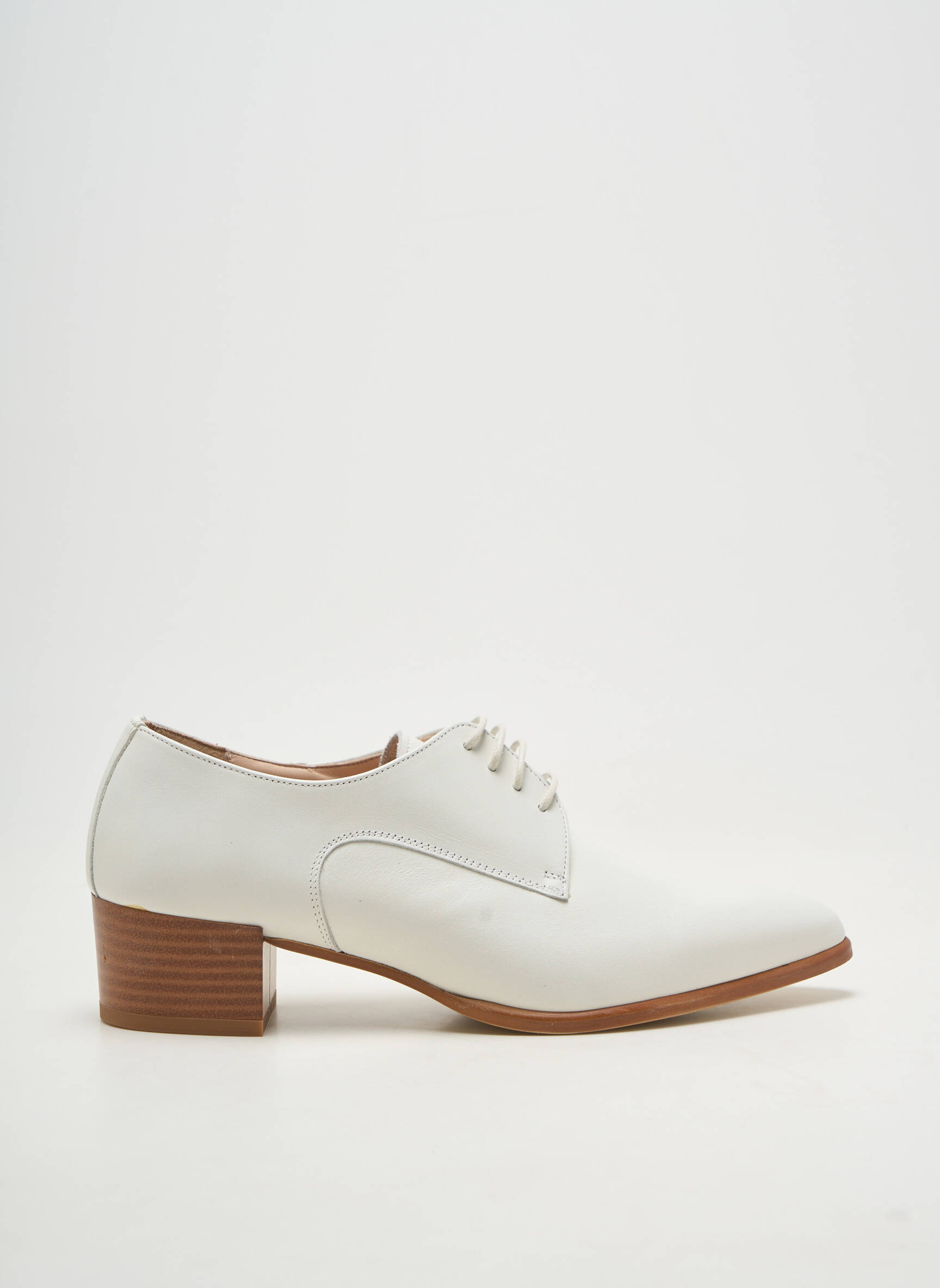 Derbies bout pointu talon de 4 à 6cm blanc PERTINI femme