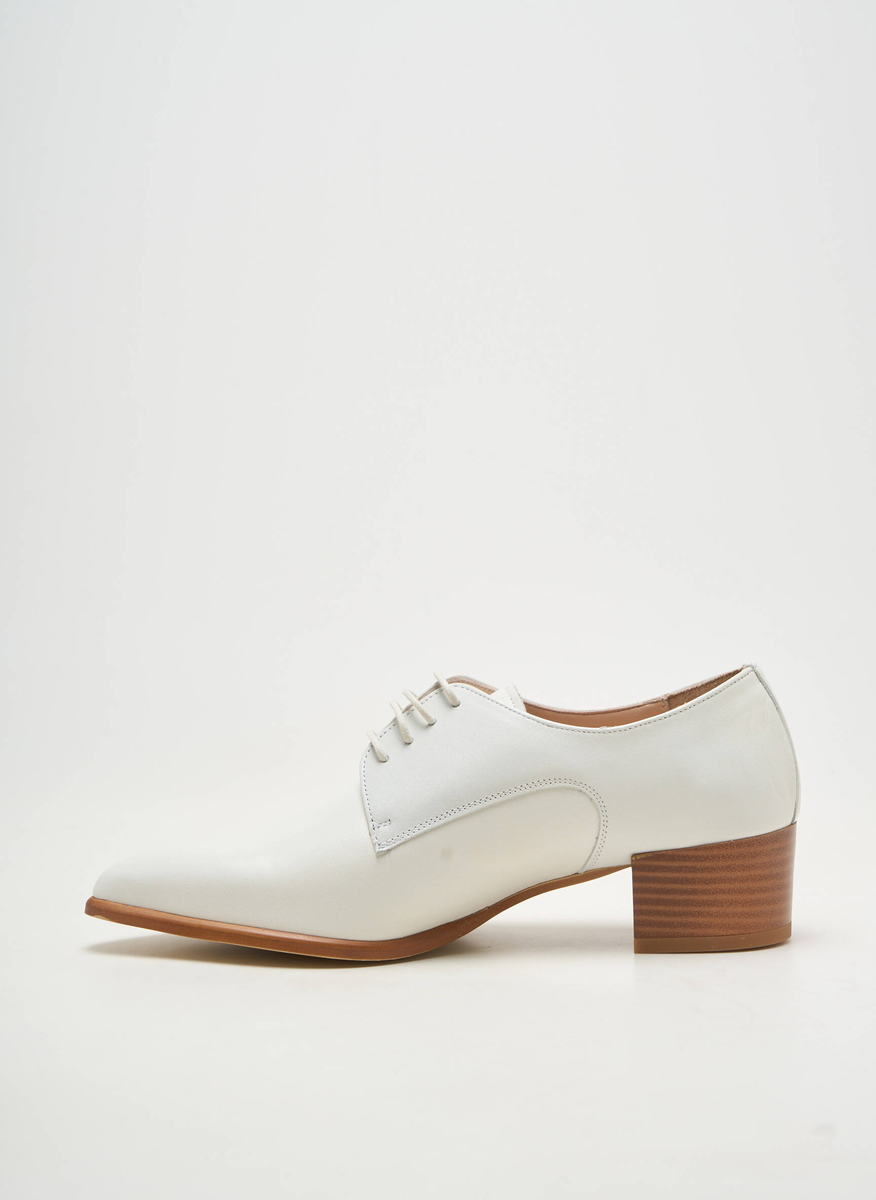 Derbies bout pointu talon de 4 à 6cm blanc PERTINI femme