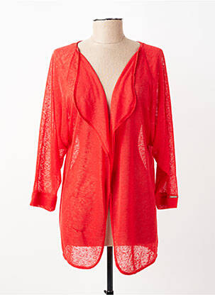 Gilet manches longues col v rouge FA CONCEPT femme