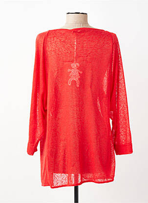 Gilet manches longues col v rouge FA CONCEPT femme