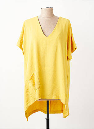 Tunique manches courtes coupe fluide jaune FA CONCEPT femme
