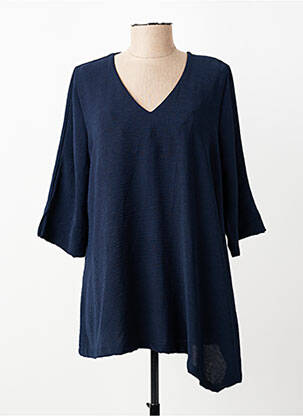 Tunique manches longues col v bleu FRANCK ANNA femme