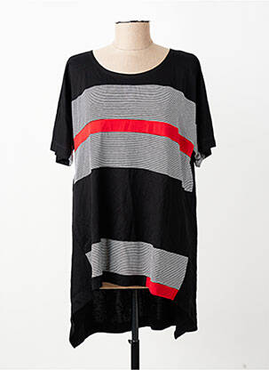 Tunique manches courtes coupe fluide noir FA CONCEPT femme