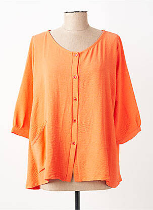 Chemisier coupe droite manches 3/4 orange FRANCK ANNA femme