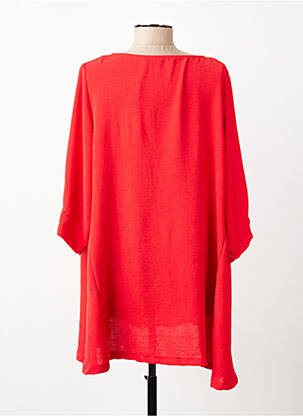 Chemisier coupe droite manches 3/4 rouge FRANCK ANNA femme
