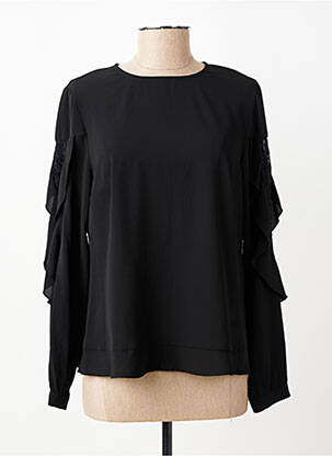 Blouse fermeture boutonnée au dos manches longues noir PAUPORTÉ femme