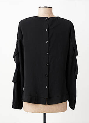 Blouse fermeture boutonnée au dos manches longues noir PAUPORTÉ femme