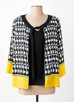 Gilet manches longues col v noir CHRISTINE LAURE femme