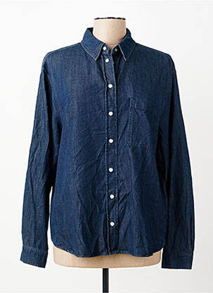 Chemisier coupe droite manches longues bleu TONI femme