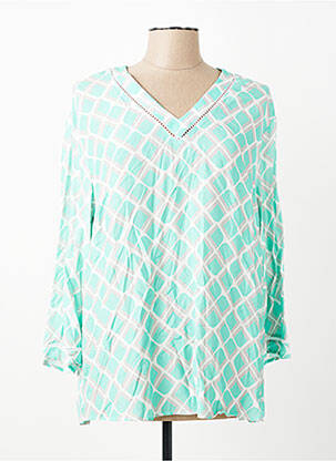 Blouse imprimé fantaisie manches longues vert FRANK WALDER femme