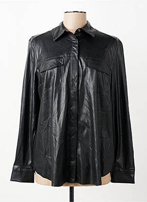 Chemisier coupe droite manches longues noir TONI femme