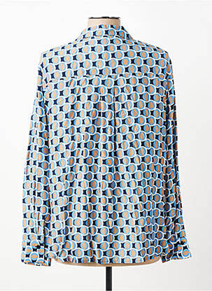Chemisier imprimé fantaisie manches longues bleu FRANK WALDER femme