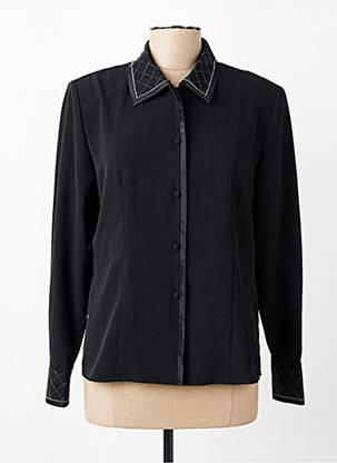 Chemisier coupe droite manches longues noir PRUNELLE femme