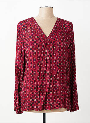 Blouse imprimé fantaisie manches longues rouge OLSEN femme