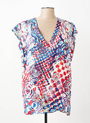 Top imprimé fantaisie sans manche bleu FA CONCEPT femme