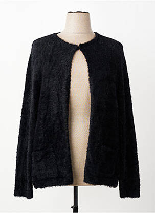 Gilet manches longues col rond noir OLSEN femme