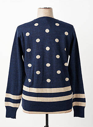 Gilet manches longues col rond bleu ELLEMME femme