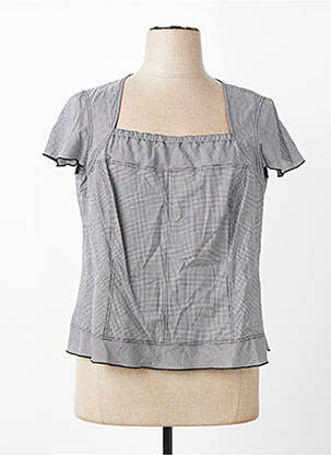 Top col carré manches courtes noir PAUPORTÉ femme