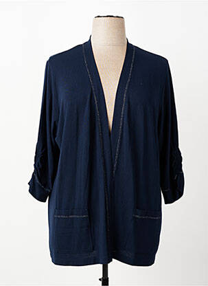 Gilet manches longues col v bleu RABE femme