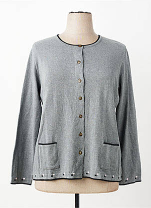 Gilet manches longues col rond gris TELMAIL femme
