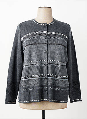 Gilet manches longues col rond gris PAUPORTÉ femme