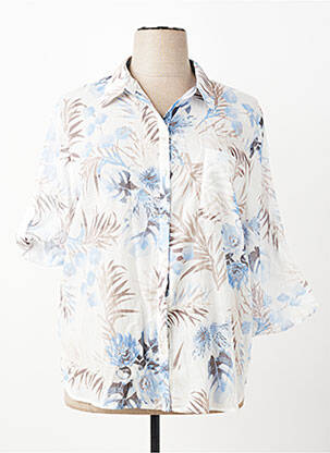 Chemisier manches courtes manches courtes bleu FRANK WALDER femme