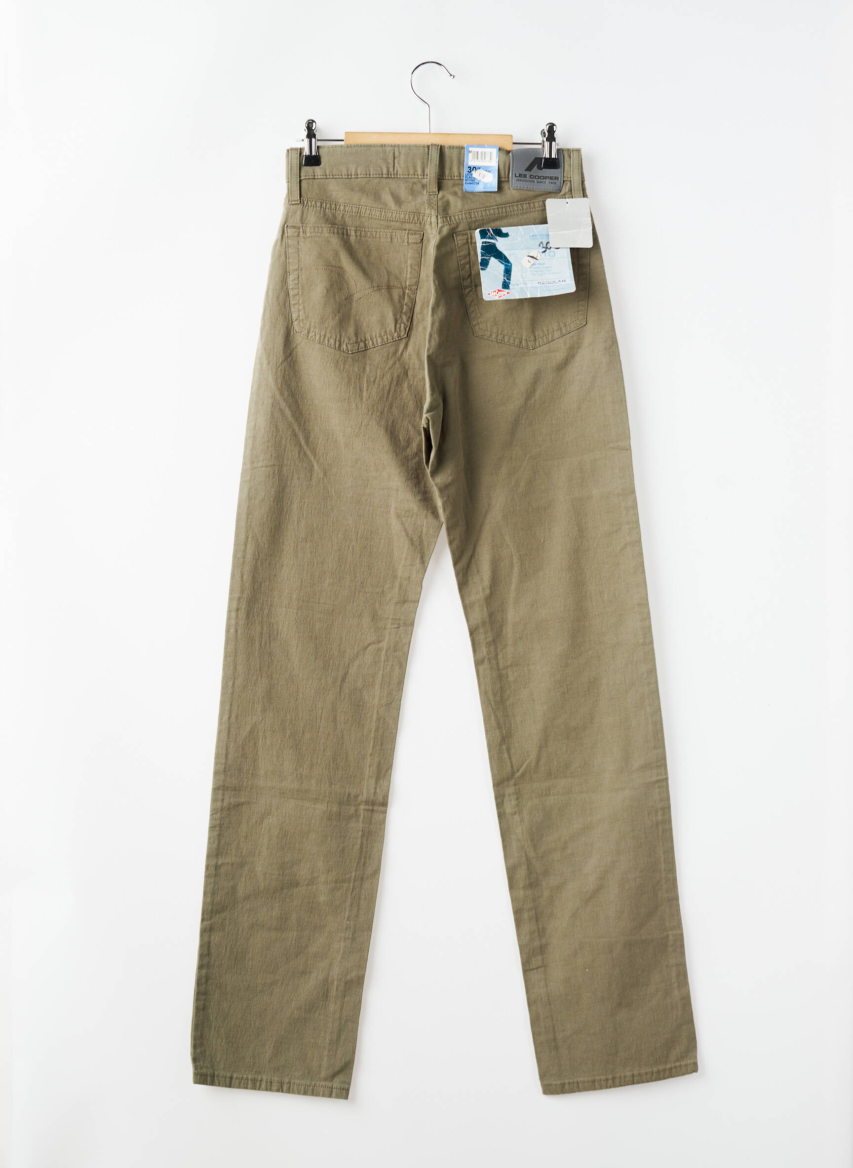 Pantalon droit fermeture zippée sous rabat boutonné vert LEE COOPER femme