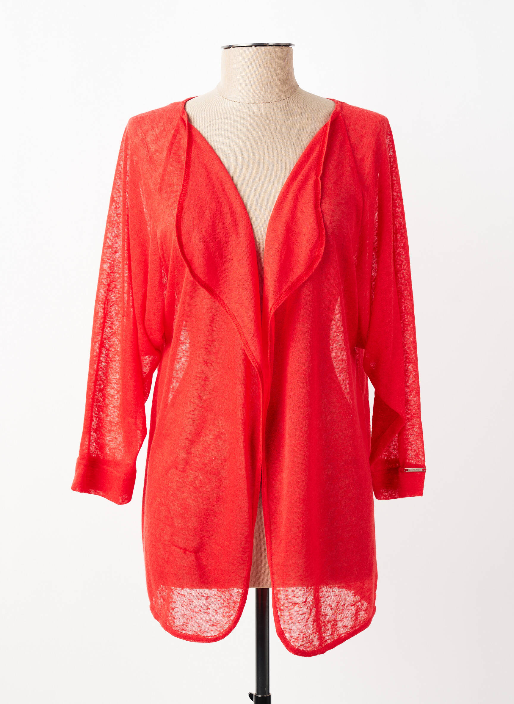 Gilet manches longues col v rouge FA CONCEPT femme
