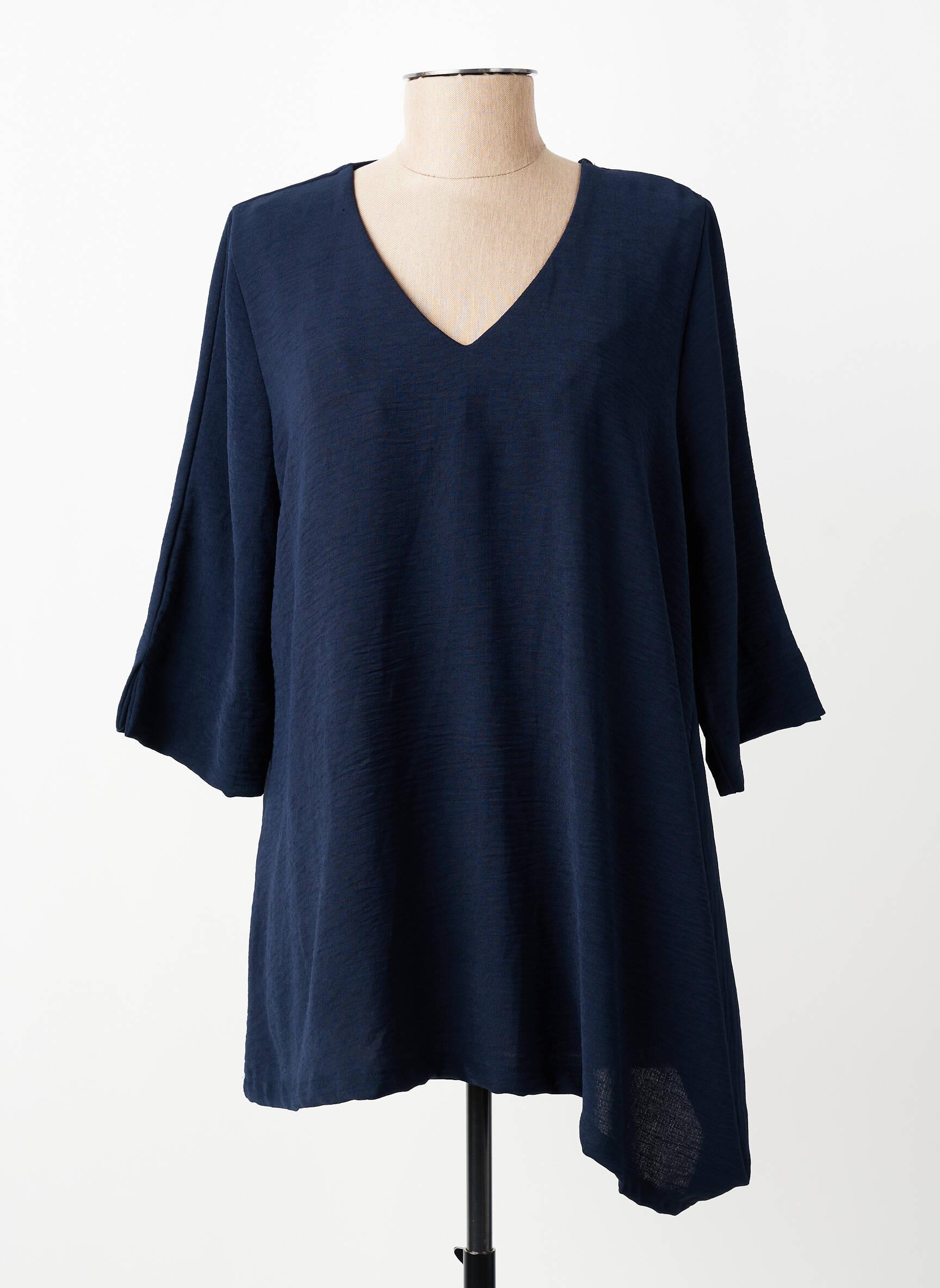 Tunique manches longues col v bleu FRANCK ANNA femme