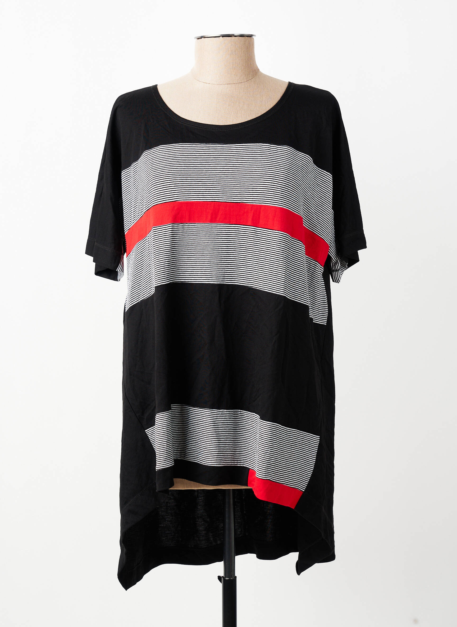 Tunique manches courtes coupe fluide noir FA CONCEPT femme