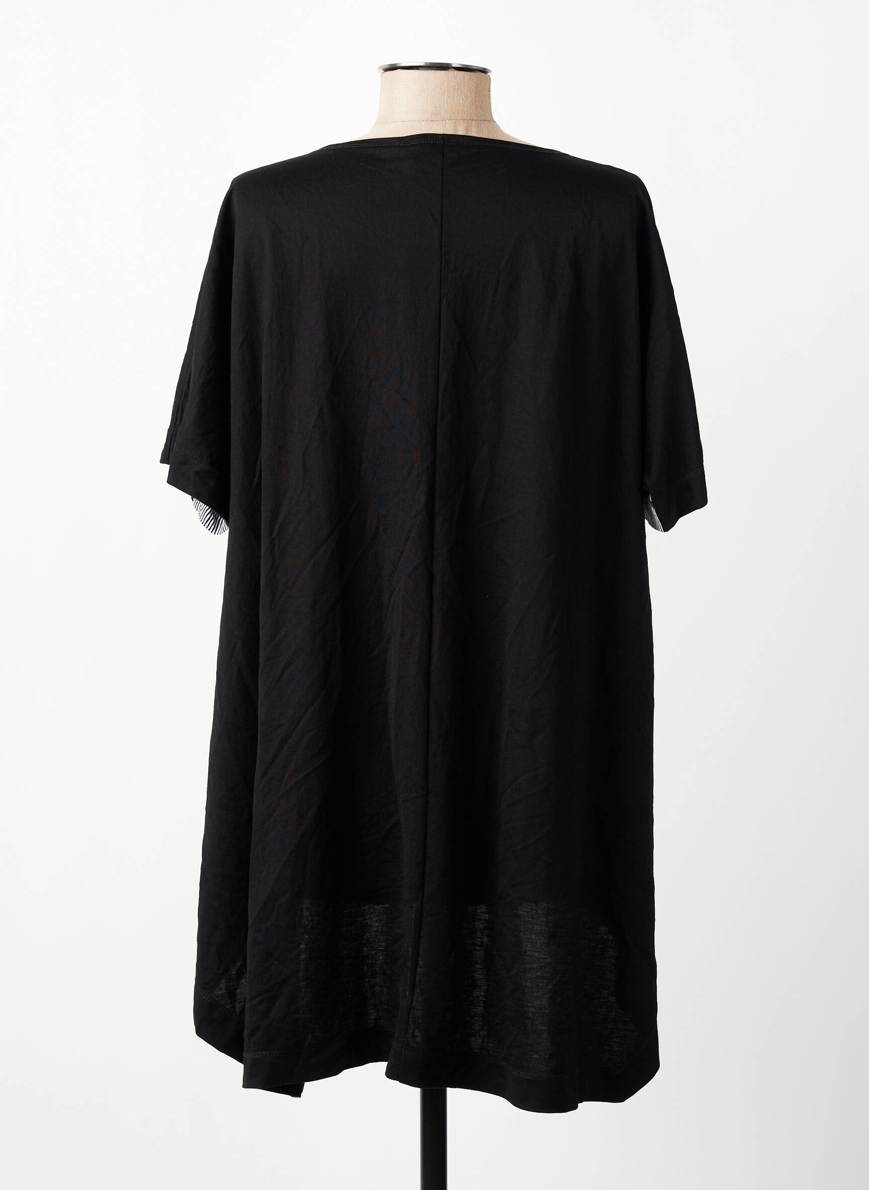 Tunique manches courtes coupe fluide noir FA CONCEPT femme
